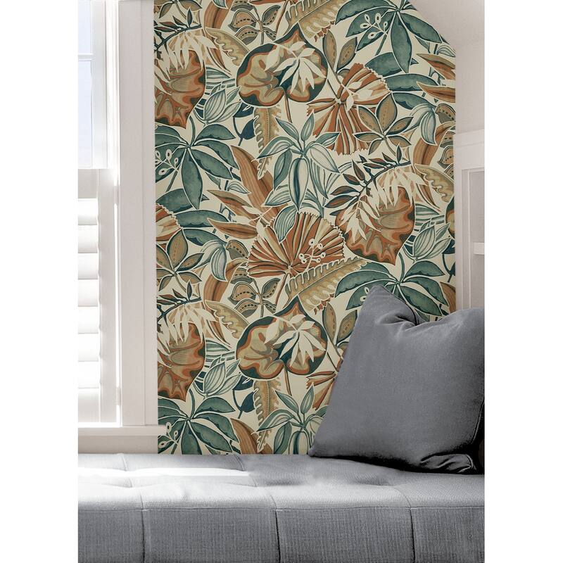 Caroline et Bettina Spice Feuilles Peel & Stick Wallpaper