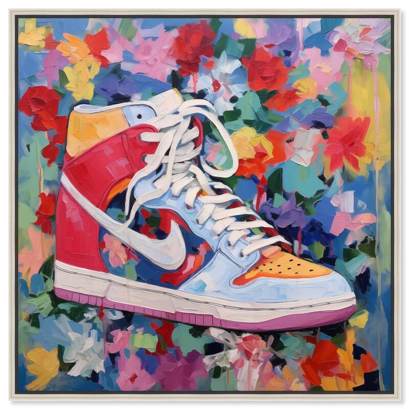 Whimsical Sneaker Canvas by Art Remedy - Silver - 20" x 20"