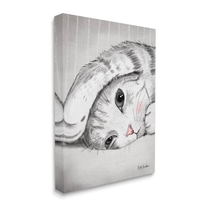 Stupell Sleepy Cat Portrait Canvas Wall Art Design by Nidhi Wadhwa