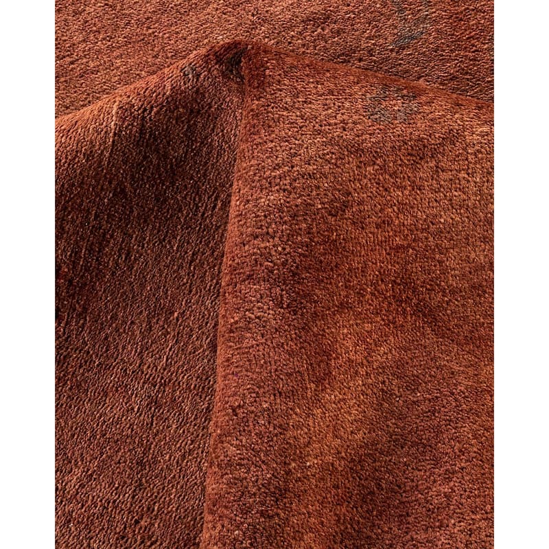 Overton Handknotted Wool Vintage Inspired Contemporary Overdyed Brown Area Rug - 18' 0" x 12' 3"