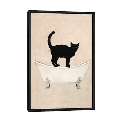 iCanvas "Black Cat On Bathtub" by Coco de Paris Framed Canvas Print
