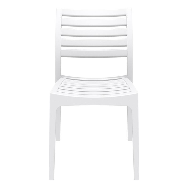 33" White Stackable Outdoor Patio Dining Chair