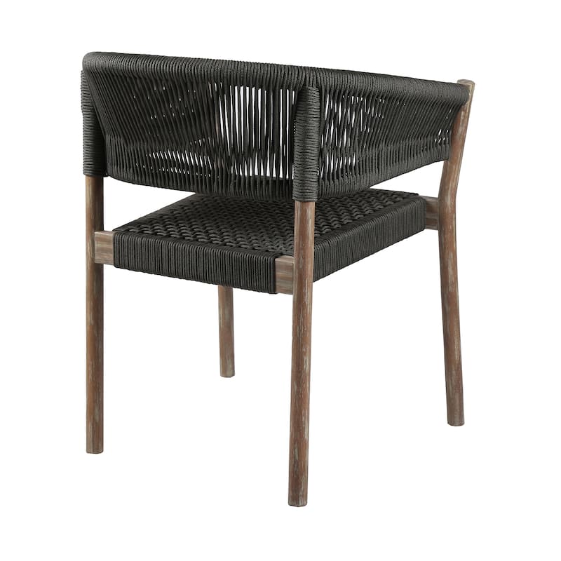 Doris Indoor Outdoor Dining Chair in Eucalytpus Wood with Rope - Set of 2