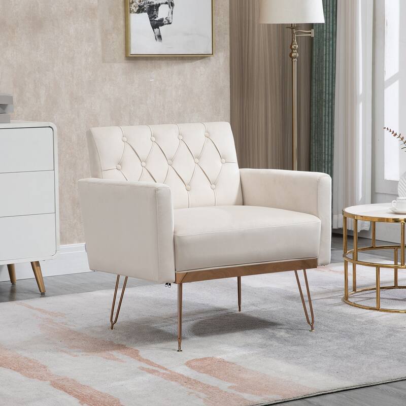 Modern Velvet Single Reading Chairs with Arm Set of 2
