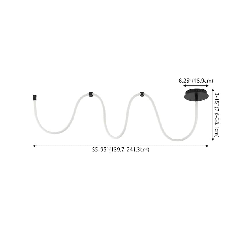 Adjustable Silicone Neon Rope LED Flush Mount, Dimmable, By JONATHAN Y