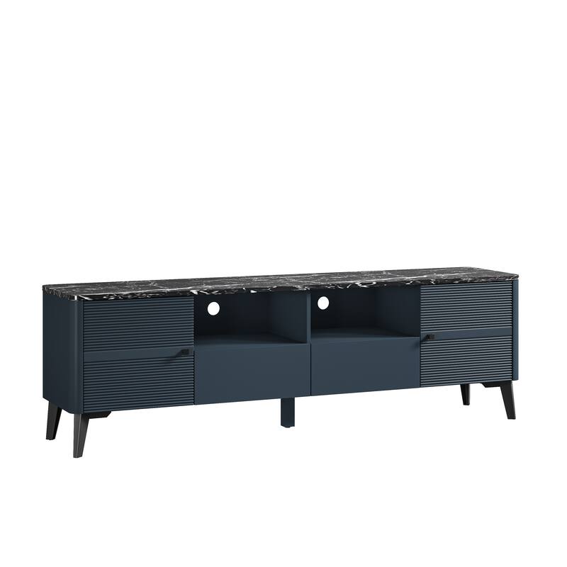 Stylish 70-Inch TV Stand with Marble-Printed Top - 70" in Width