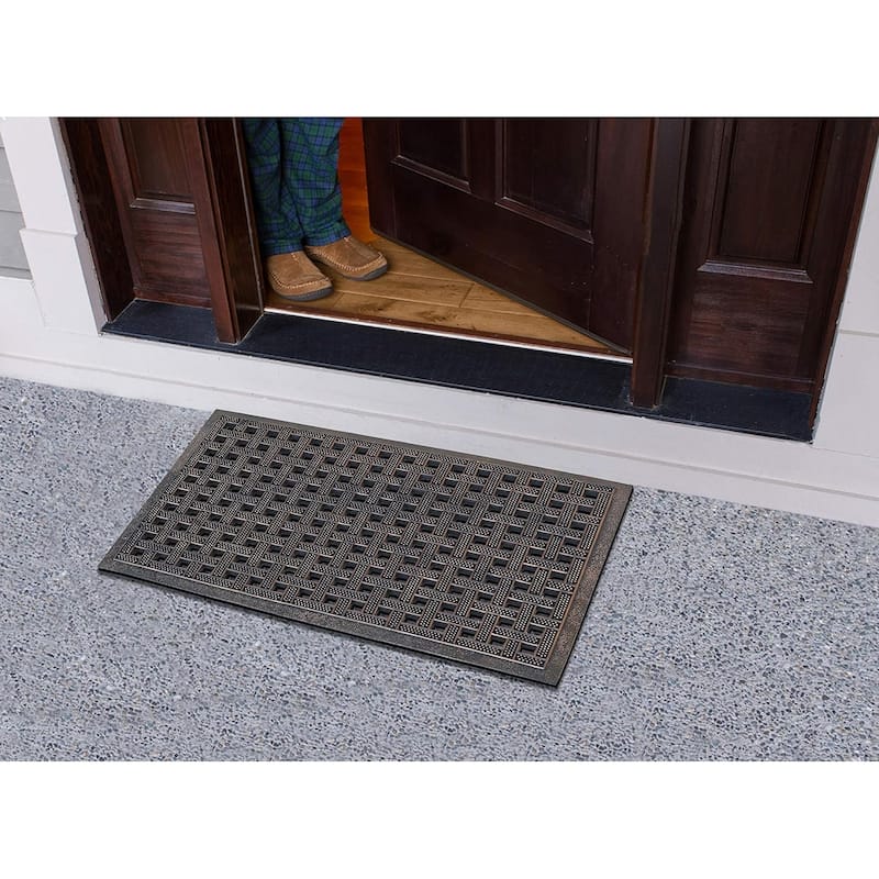A1HC First Impression Estate 24 In. X 36 In. Rubber Stud Doormat with Copper Finish