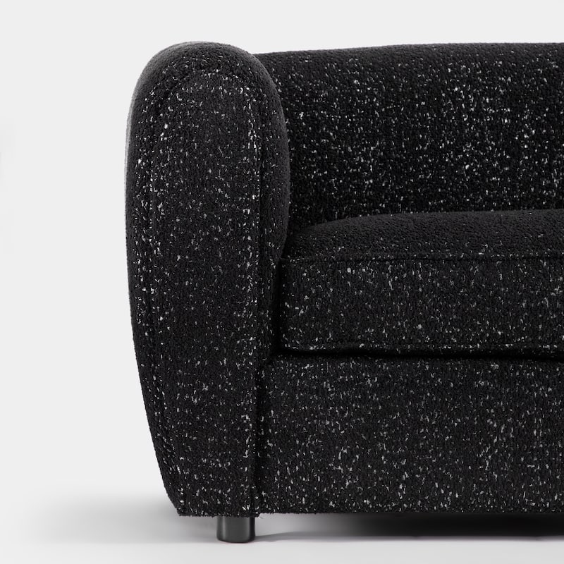 Furniture of America Vanessa Modern Curved Arms Boucle Sofa Set with Seat Cushion and Wooden Legs, 2-Piece or 3-Piece Options