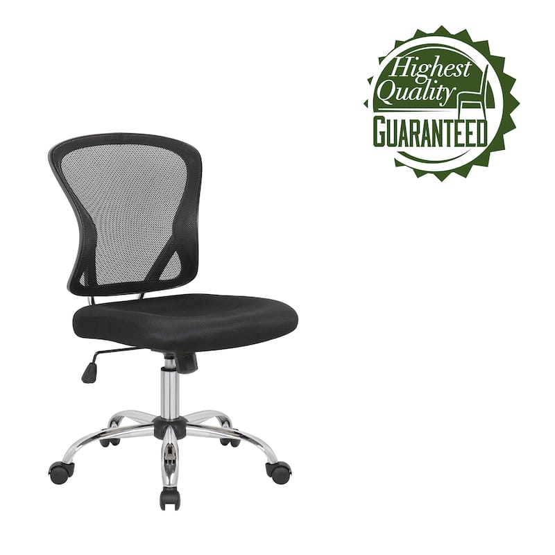 Porthos Home Cody Armless Office Chair, Mesh Back, Adjustable Height