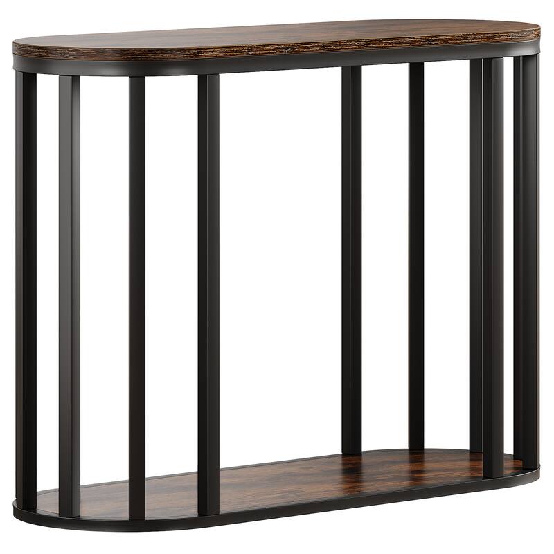 2-Tier End Table with Storage, Side Table Nightstand with Shlef, Bedside Table for Living Room, Bedroom