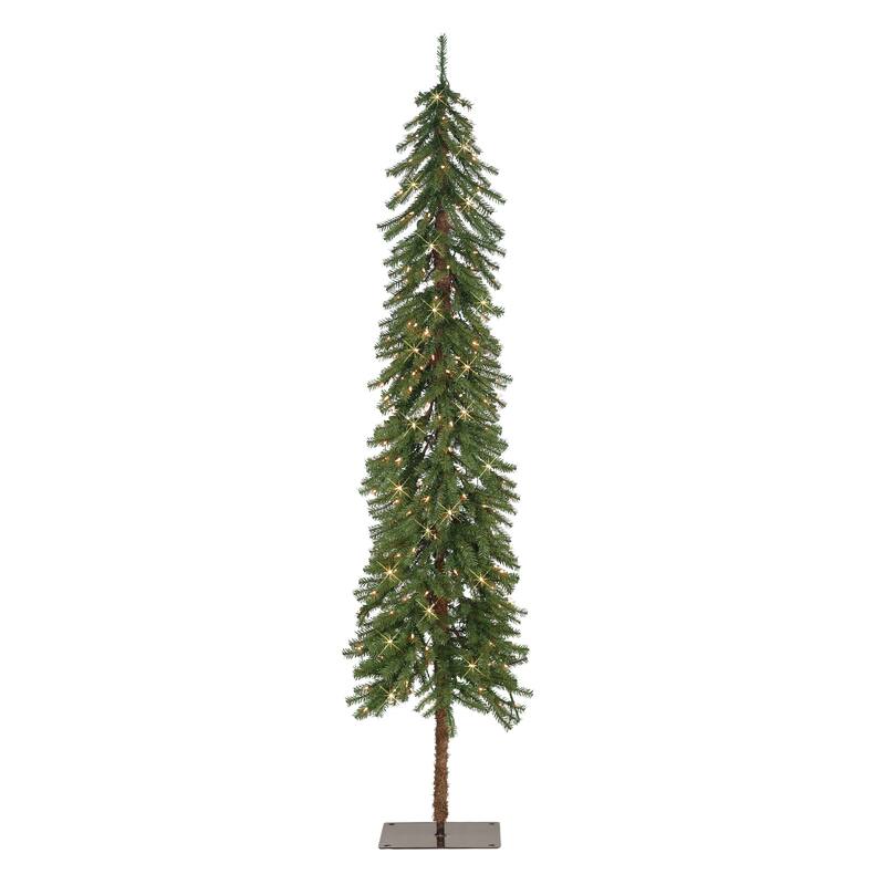 Puleo International 7 ft. Pre-Lit Alpine Artificial Tree - Green