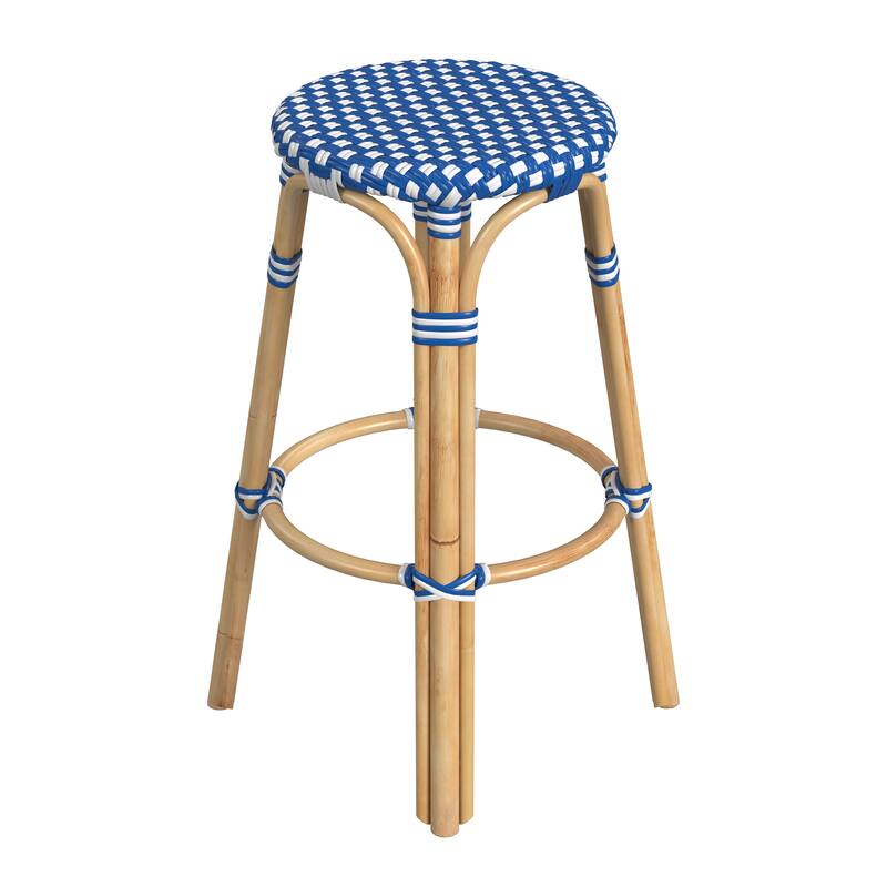 Tobias Rattan Round Bar Stool