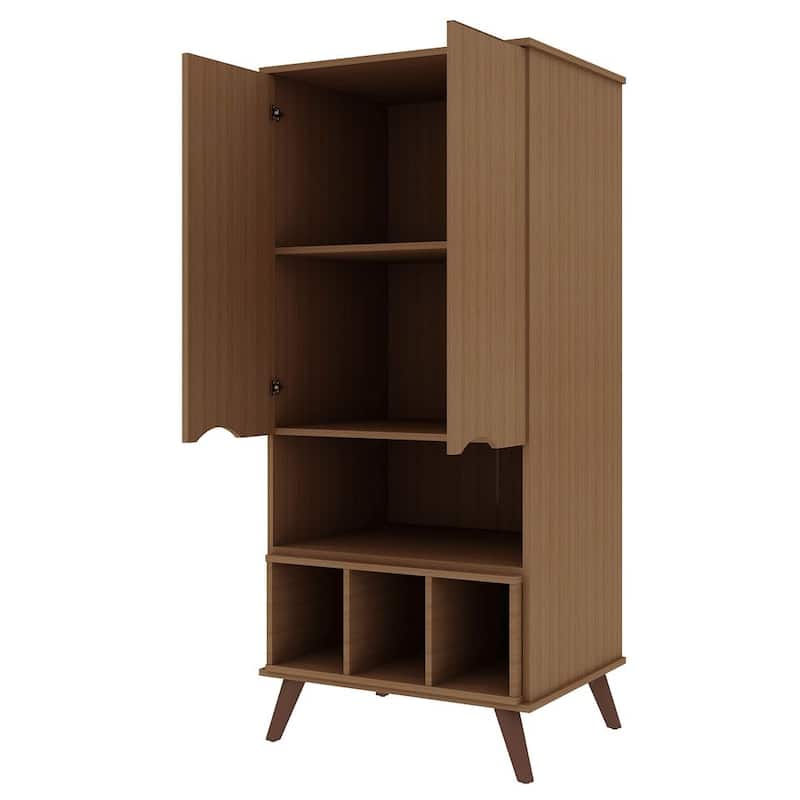Manhattan Comfort Hampton Wood 6 Shelf Display Cabinet