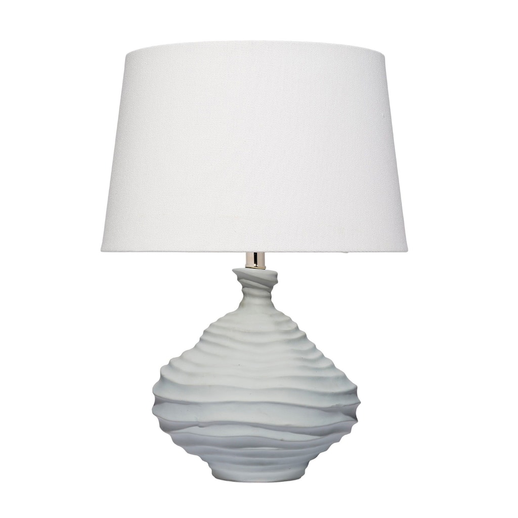 Ozy Accent Table Lamp, Linen Shade, Light Blue Turned Ceramic 23 Inch