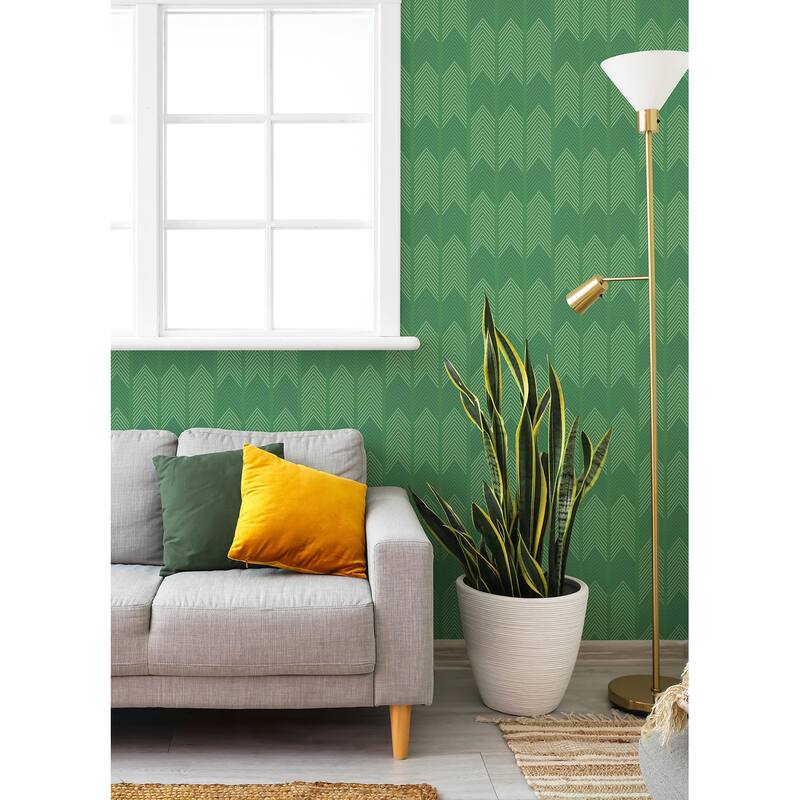 A-Street Prints Nyle Green Chevron Stripes Wallpaper