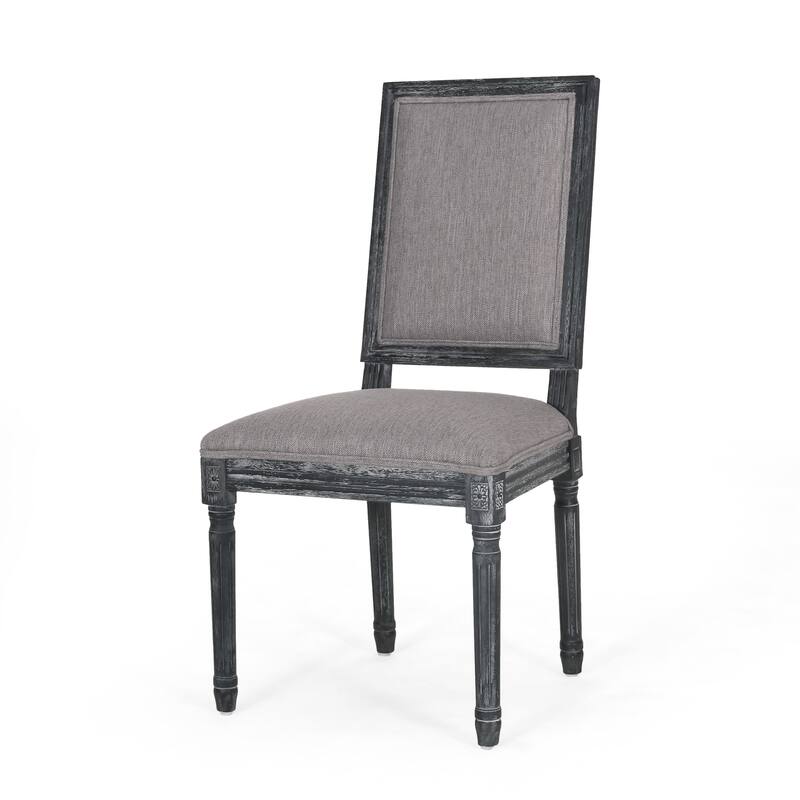 Grey Accent Chair Vanity Chair with Wood Frame, Vintage Upholstered Chair Dressing Chair Office Chair Set of 2