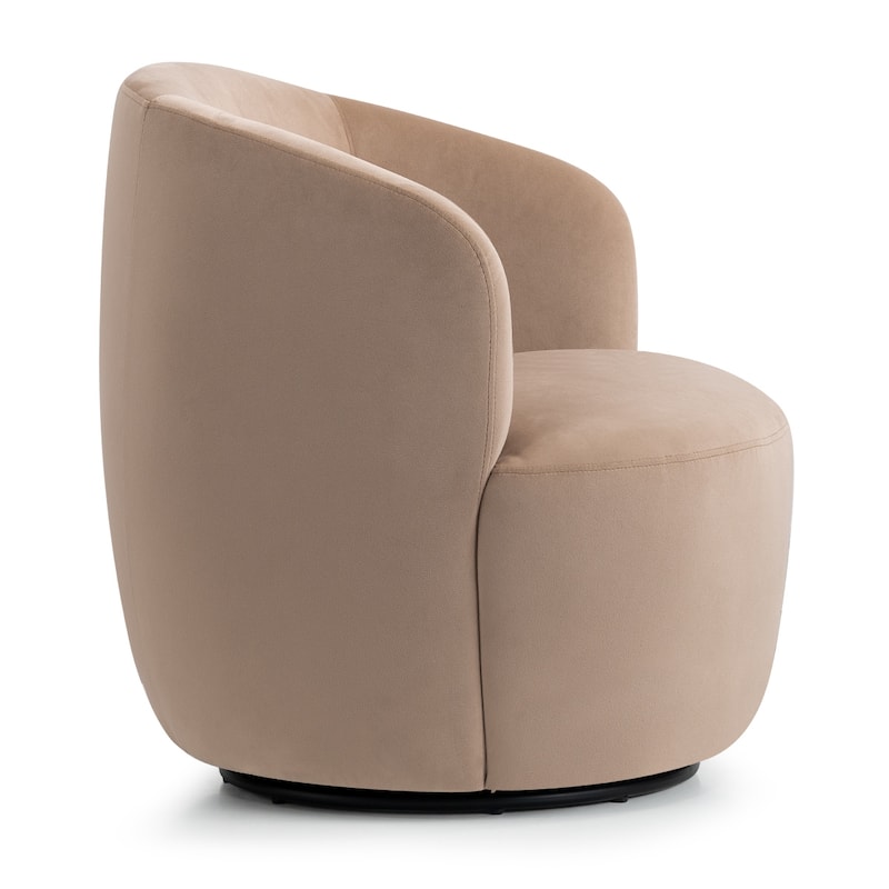 26.5" Wide Velvet Small Swivel Barrel Accent Chair