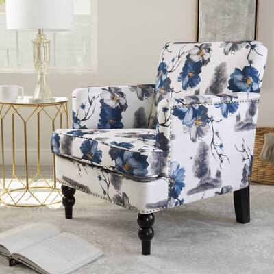 Boaz Floral Print Fabric Club Chair by Christopher Knight Home