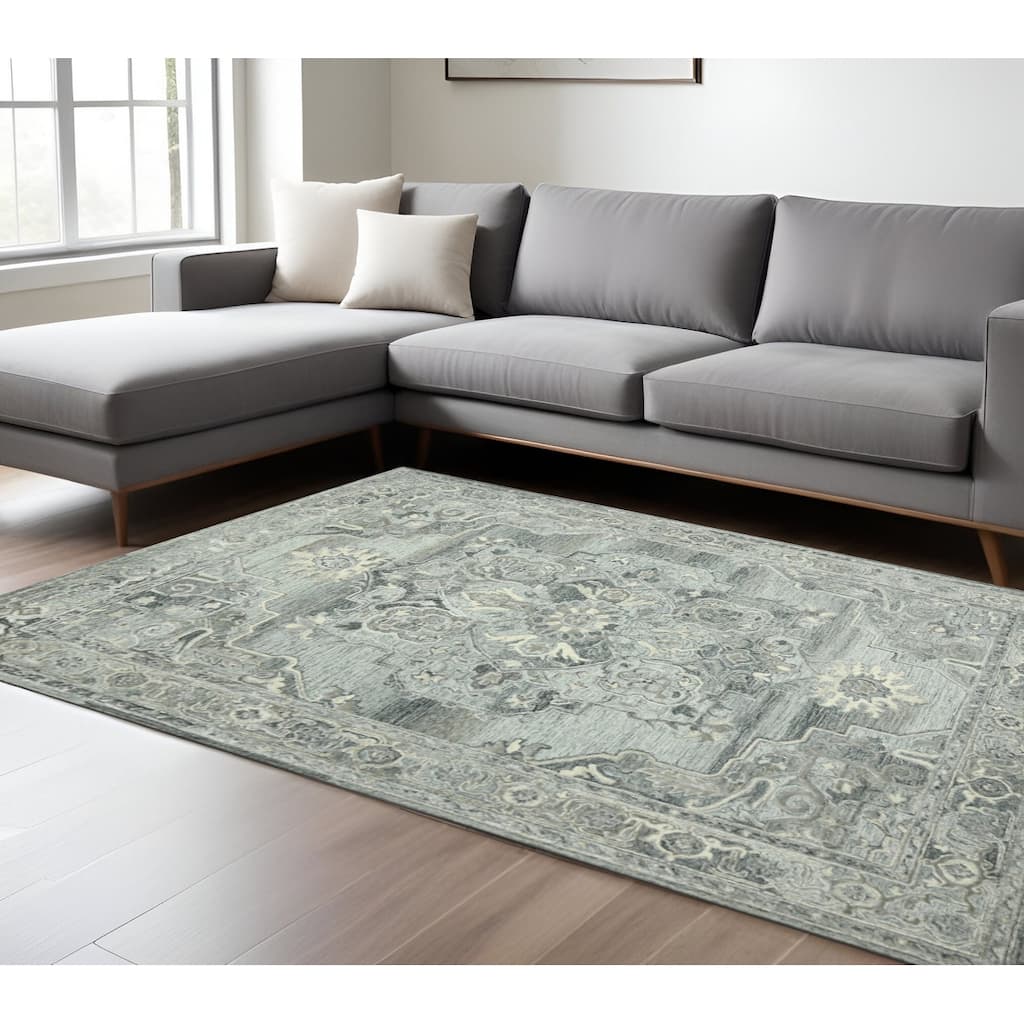 HomeRoots Oriental Transitional Rectangle Area Rug