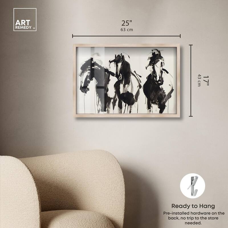 Horses in Ink Shadowbox by Art Remedy