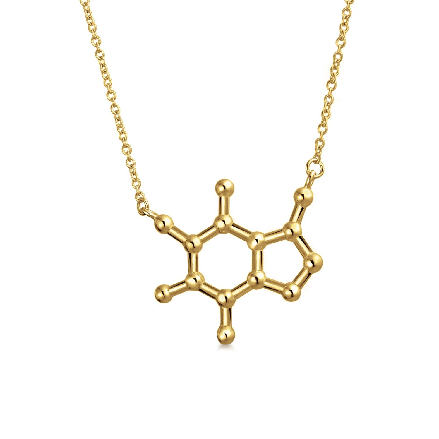 Caffeine Molecule necklace