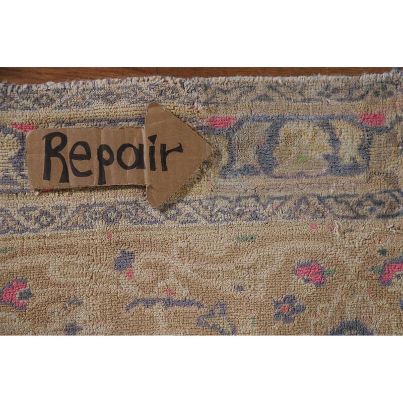 Hand Knotted Oriental 100% Wool Carpet Traditional Floral Coral Mashad Area Rug - 12' 7'' X 9' 3''