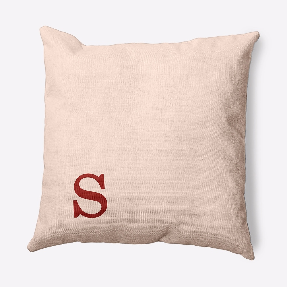 Modern Monogram Indoor/Outdoor Throw Pillow-S