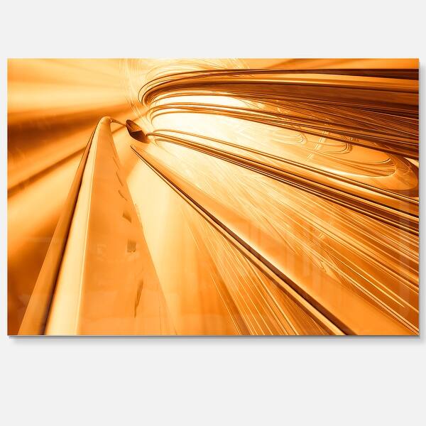 Fractal 3D Brown Stripes Abstract Art Glossy Metal Wall Art Bed