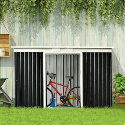 Outsunny 9' x 4' Outdoor Rust-Resistant Metal Garden Vented Storage Shed with Spacious Layout & Durable Construction
