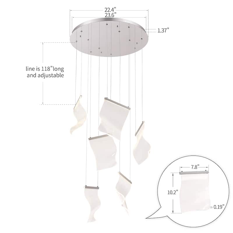 Rinkle LED Leaf Multi-Pendant Lamp Stairway Staircase Cascade Chandelier - N/A