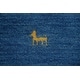 preview thumbnail 9 of 18, Blue Tribal Gabbeh Oriental Area Rug Handmade Wool Carpet - 2'8" x 6'4"