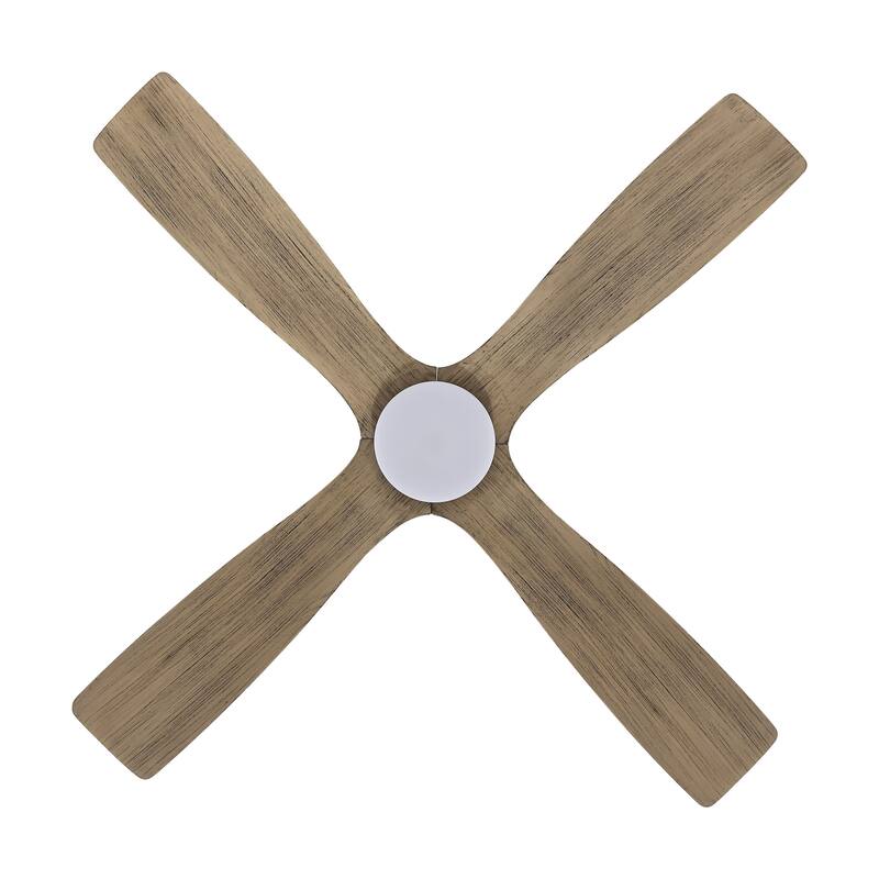 WINGBO 54" DC Flush Mount Ceiling Fan with Light and Remote