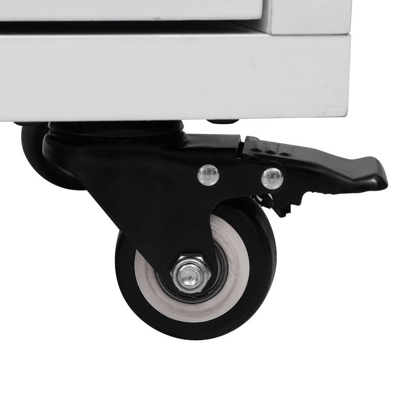 Mobile Kitchen Island 56.5 Inch with Drop Leaf 5 Drawers and USB Power Outlet