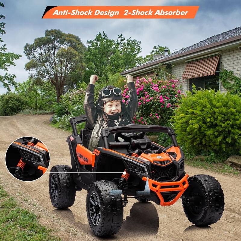 12V Ride on UTV Car, Licensed Can-Am Electric Off-Road Car, Ride on Truck Car for Kids