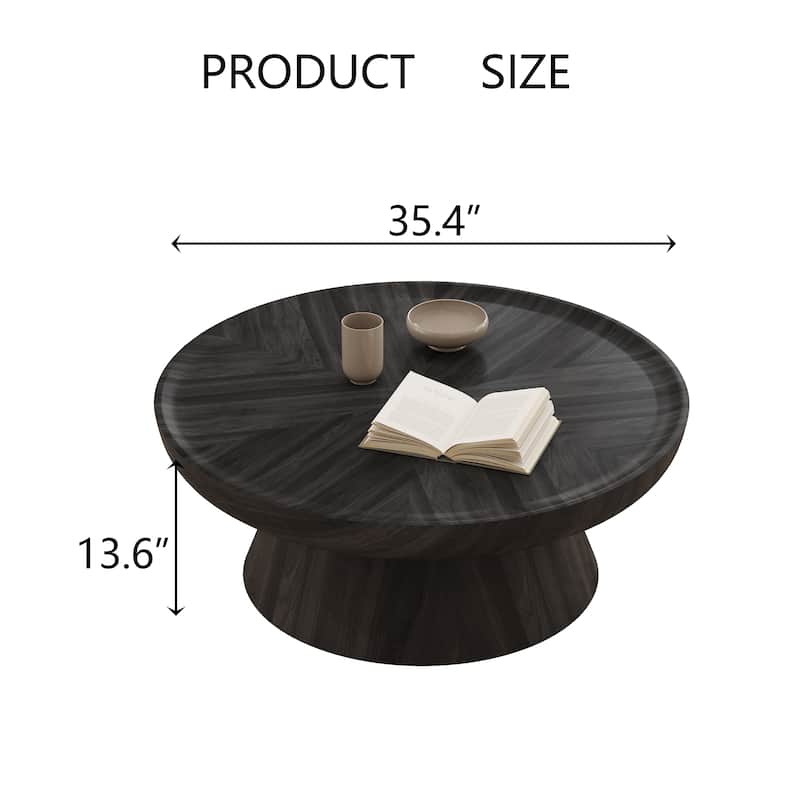 Round Walnut Nesting Coffee Tables | 2-Piece Set & Single Table Options - Modern Stackable Accent Tables
