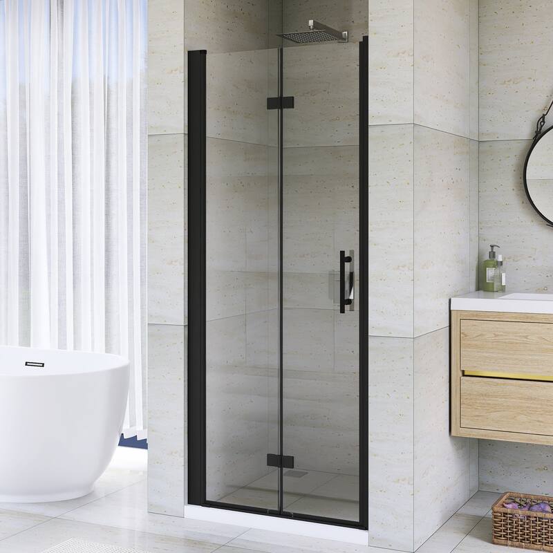 Bifold Framed Shower Door in Matte Black Finish