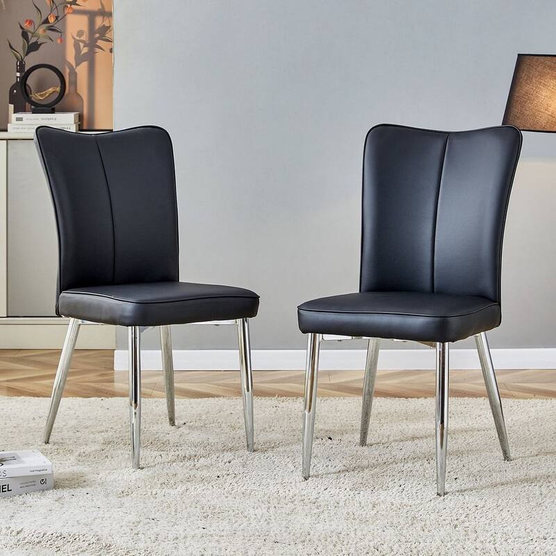 Modern PU Leather Minimalist Dining Chairs Set of 4
