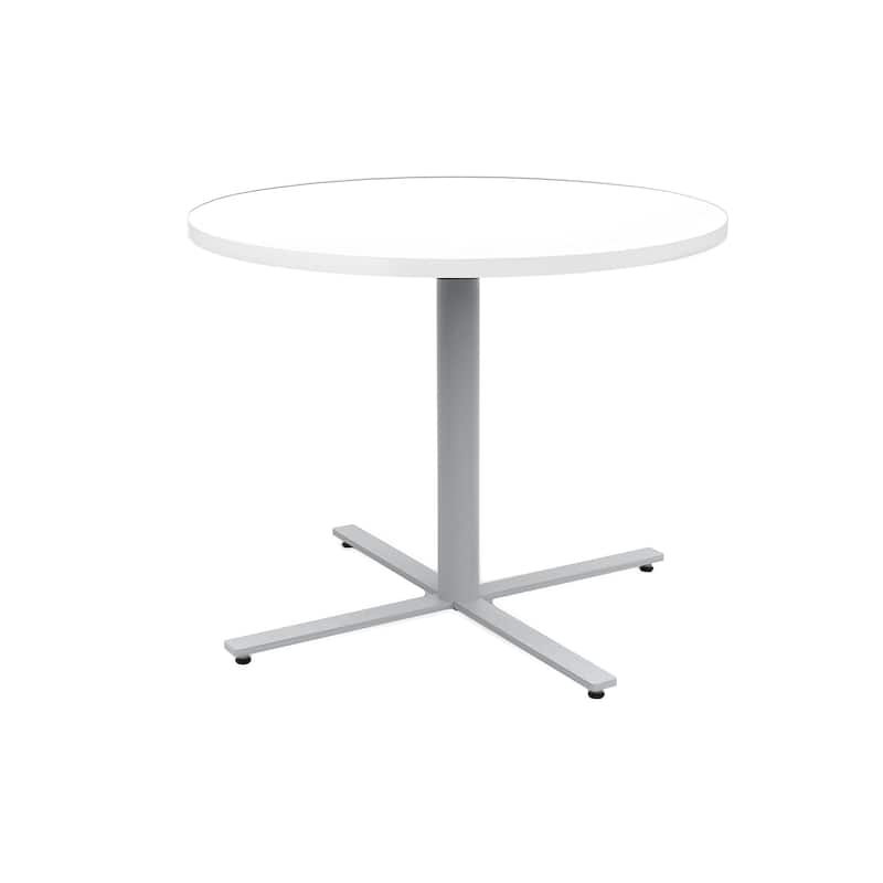 JURNI 36" Round Cafe Table for Dining, Kitchen, or Bar - Designer White