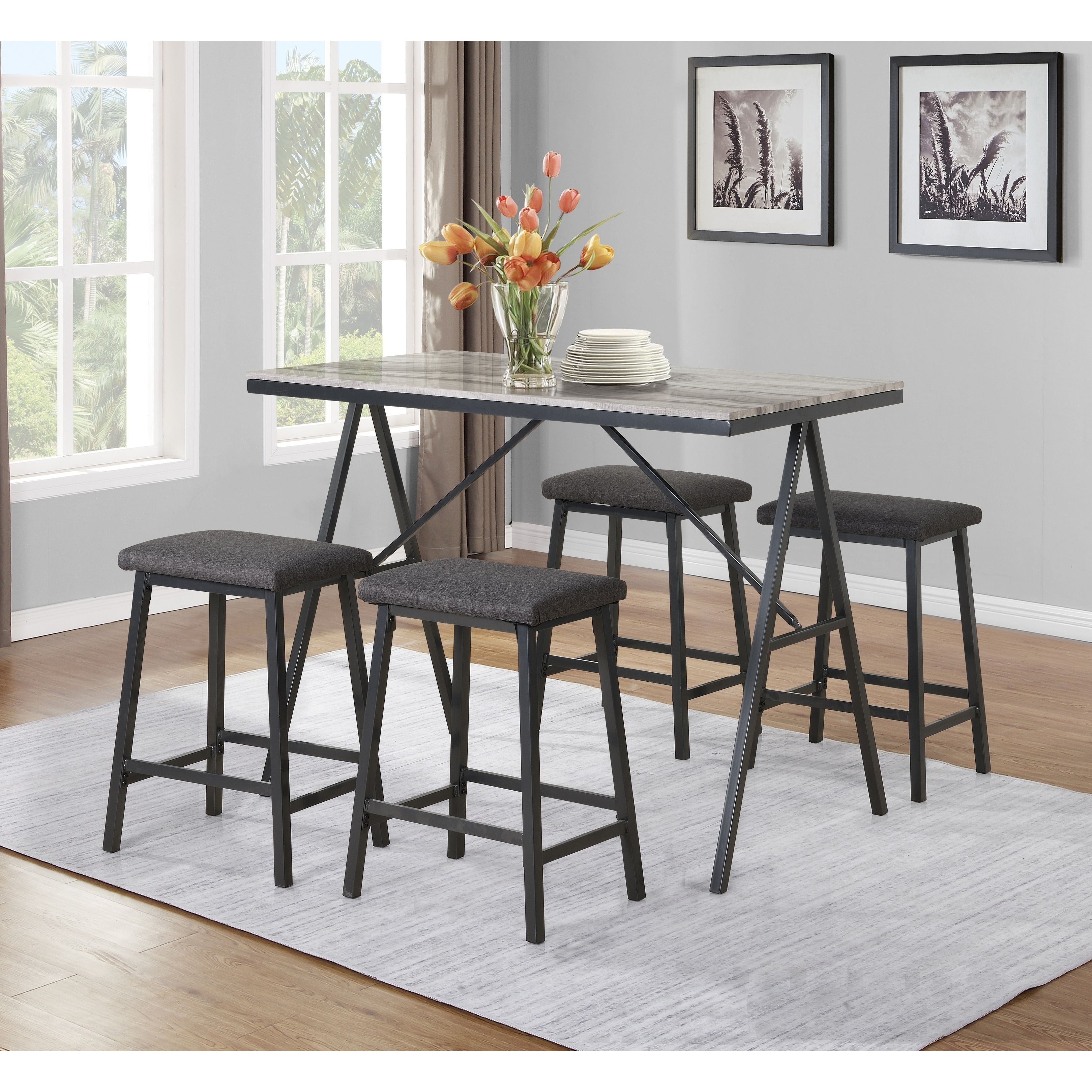 Faux marble sales bar height table