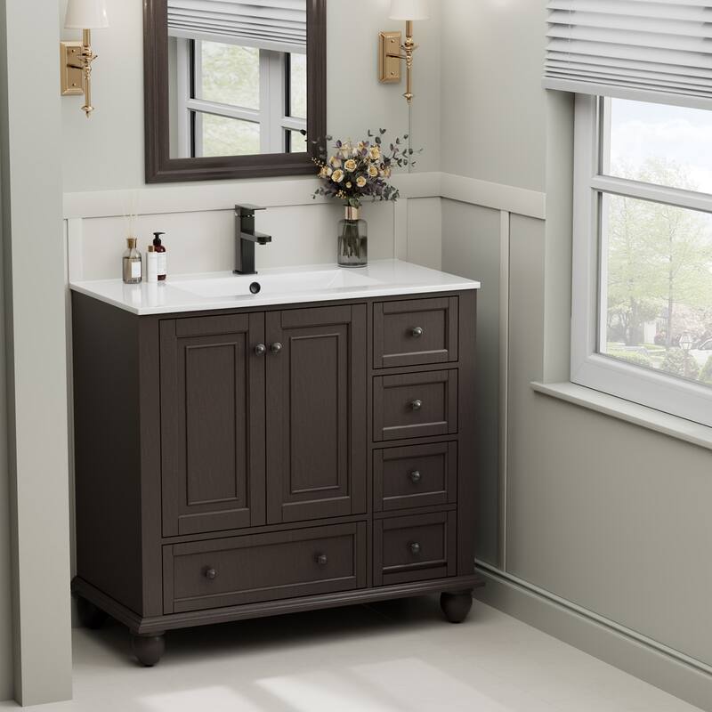 Bathroom Vanity with Sink Combo Set, Free Standing Bathroom Storage Cabinet