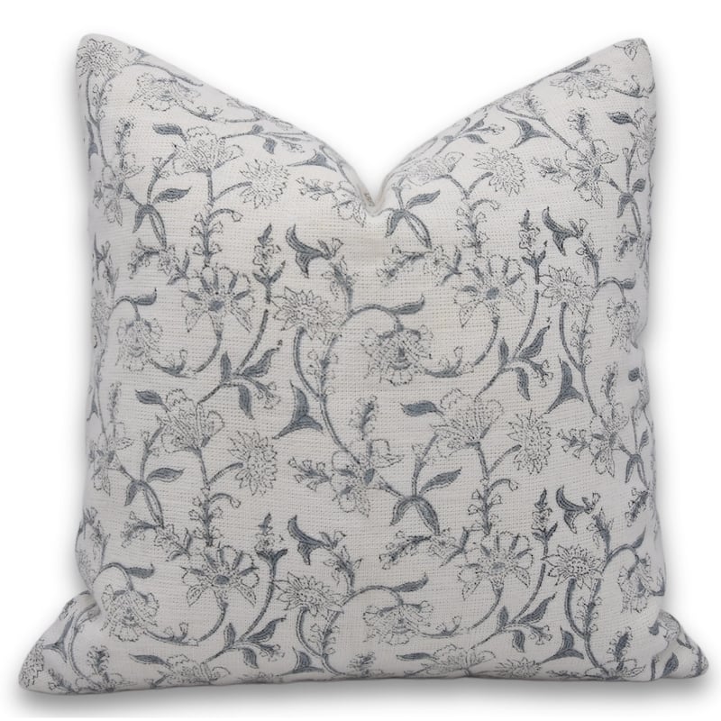 Linen Bohemian Block print pillow Cover- Jaldhara - Pillow Covers - 26" x 26"