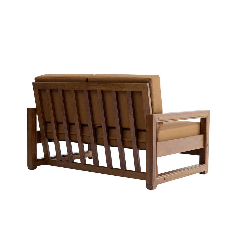 5-Piece Teak Wood Outdoor Patio Conversation Set with Cushion