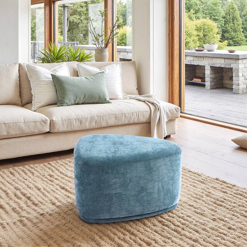 Modern Triangular Upholstered Accent Ottoman