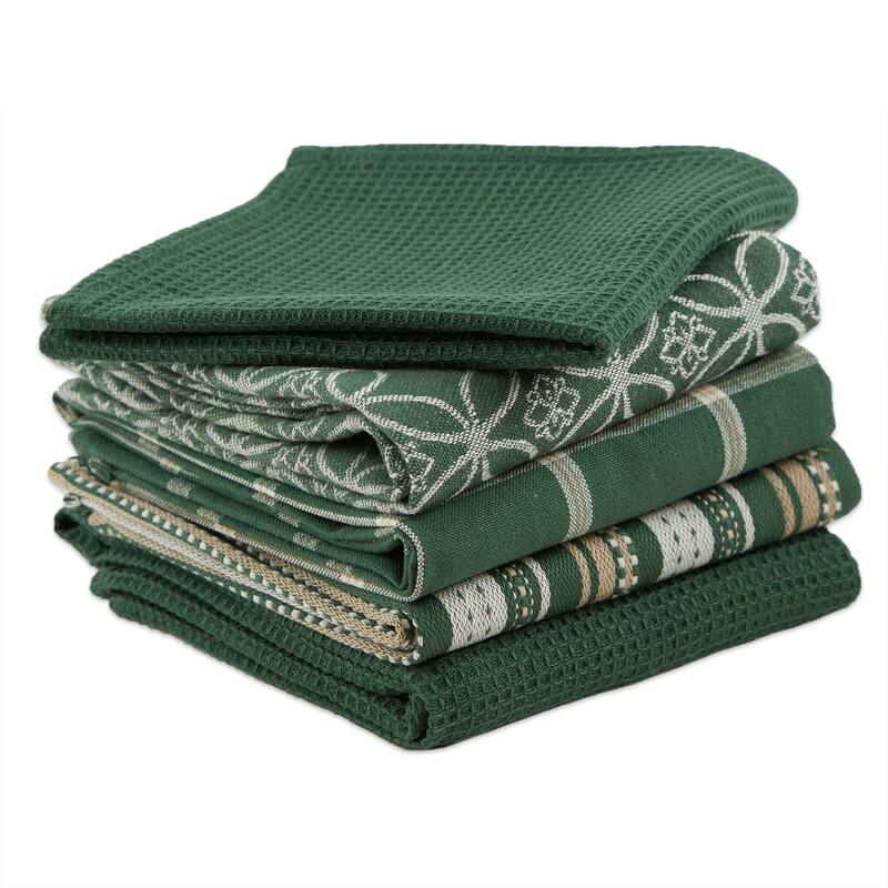 DII Assorted Kitchen Dishtowel & Dishcloths (Set of 5)