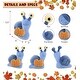 preview thumbnail 2 of 4, DolliBu Super Soft Blue Snail Stuffed Animal with Pumpkin Plush Decor - 5.5 inches