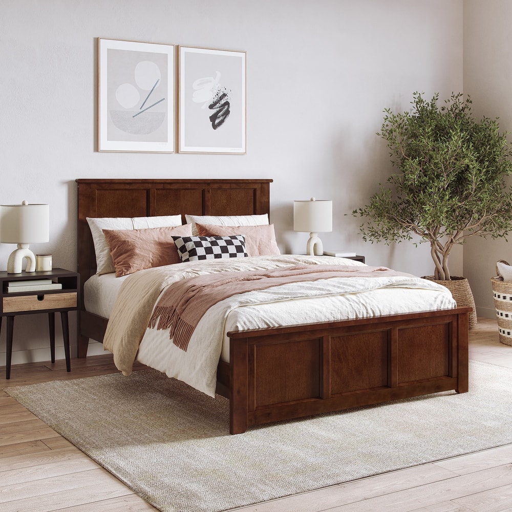 Charlotte Solid Wood Low Profile Platform Bed with Matching Footboard