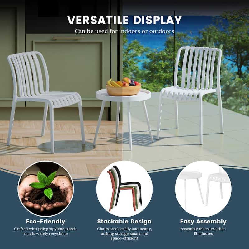 Frond and Form 3-Piece Outdoor Patio Chair With Side Table