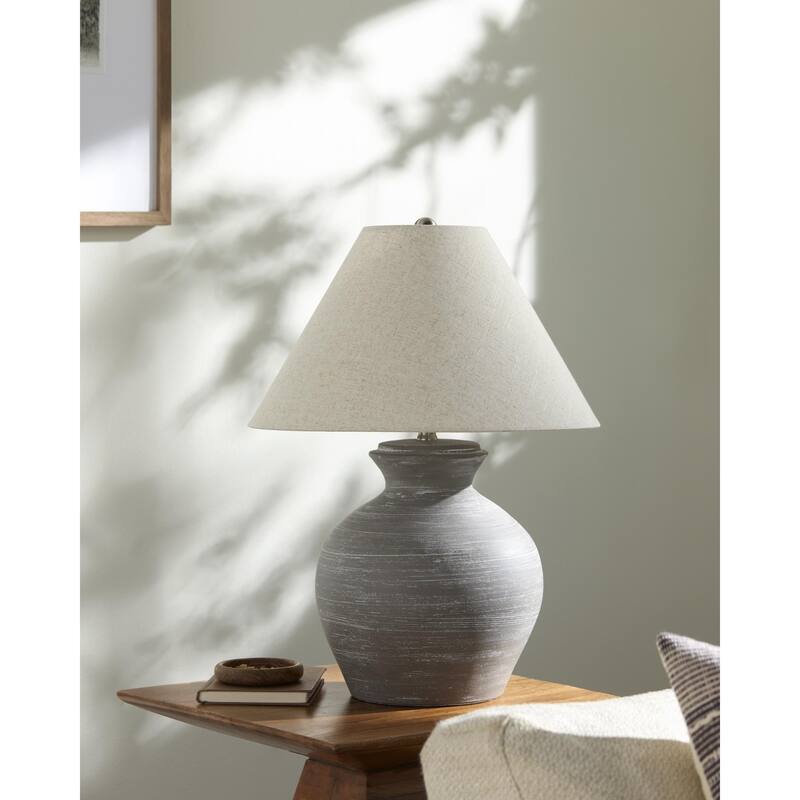 Livabliss Xenova Traditional Accent Table Lamp - 24"H x 17"W x 17"D - Gray