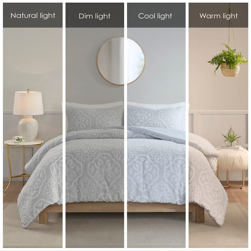 Madison Park Maeve 3 Piece Tufted Woven Medallion Duvet Cover Set