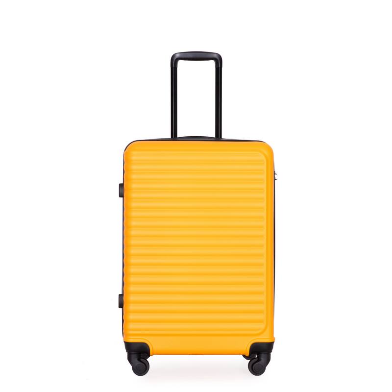 3 Piece ABS Hardside Luggage Sets Spinner Wheels Suitcase with Two Hooks and TSA Lock & Telescoping Handle